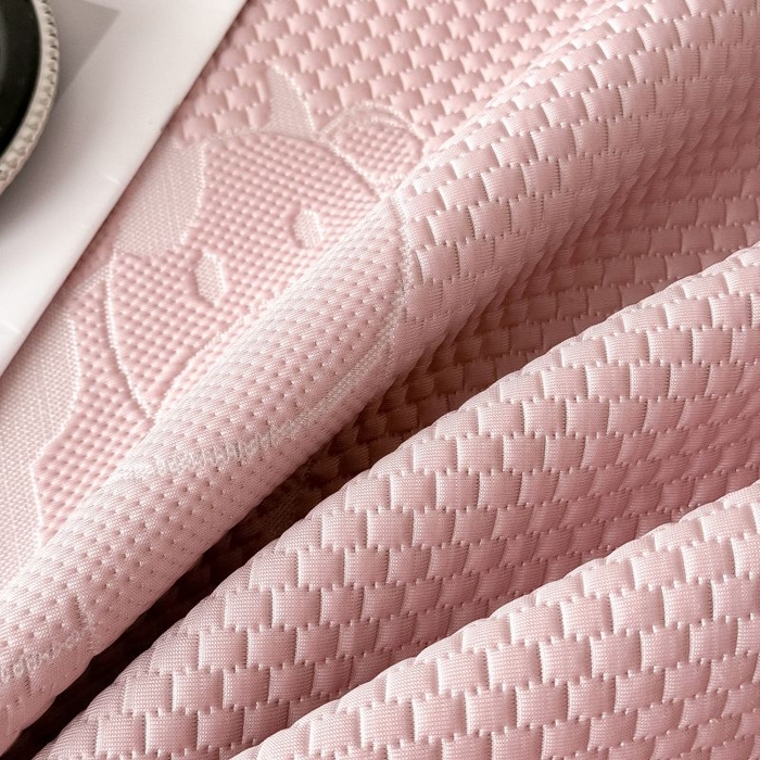 91家纺网 家纺一手货源 找家纺 卡罗兰 2025新款豆豆凉席PE提花豆豆席奶牛系列-床笠款 粉色