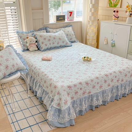 91家纺网 家纺一手货源 找家纺 （总）雅眠居 2025直播爆款5D大版数码印花牛奶绒床盖四件套宝宝绒床裙