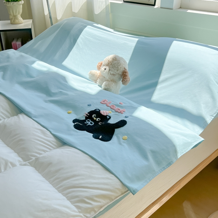 91家纺网 家纺一手货源 找家纺 （总）柒星睡袋 2025新款款40支全棉纯色毛巾绣可拆分隔脏睡袋