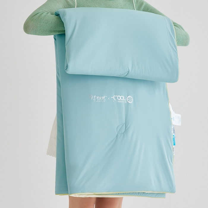 91家纺网 家纺一手货源 找家纺 莱福仕家纺 2025新款凉感兰精天丝夏被系列 松石蓝