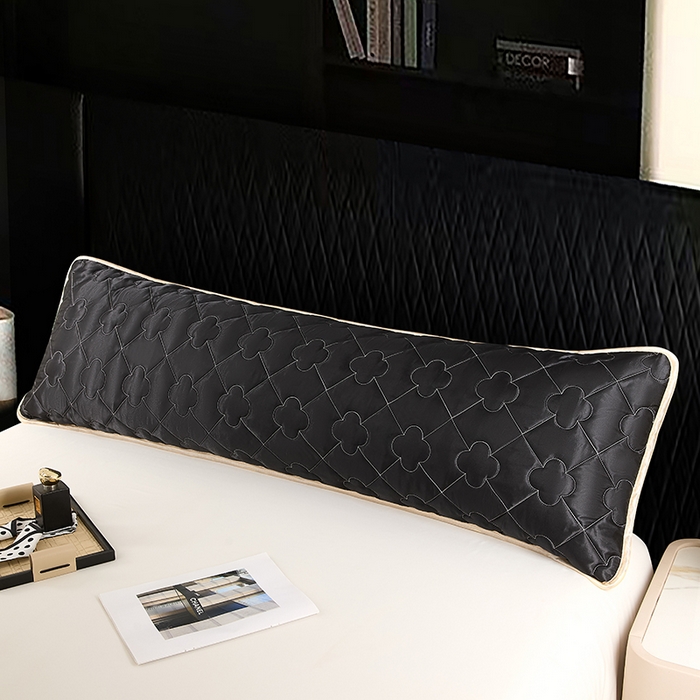 91家纺网 家纺一手货源 找家纺 梦舒羽 2025新款夏季冰丝凉感夹棉枕套双人情侣枕头套加长加厚枕芯套1.5m内胆套 夹棉加厚-尊贵黑