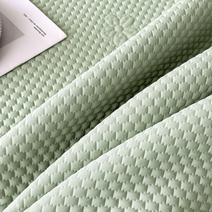 91家纺网 家纺一手货源 找家纺 卡罗兰 2025新款豆豆凉席PE提花豆豆席奶牛系列-床笠款 绿色