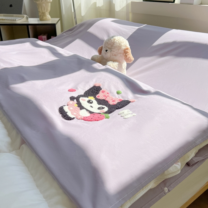 91家纺网 家纺一手货源 找家纺 柒星睡袋 2025新款款40支全棉纯色毛巾绣可拆分隔脏睡袋 洛咪 紫