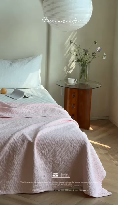 91家纺网 家纺一手货源 找家纺 （总）雯雨家纺2025新款A类全棉加厚六层纱提花纯色盖毯