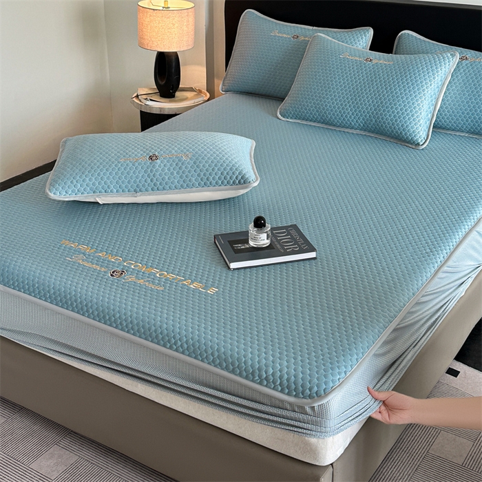 91家纺网 家纺一手货源 找家纺 笙意家纺 2025新款豆豆凉感软席-兰娜 兰娜-冰川绿