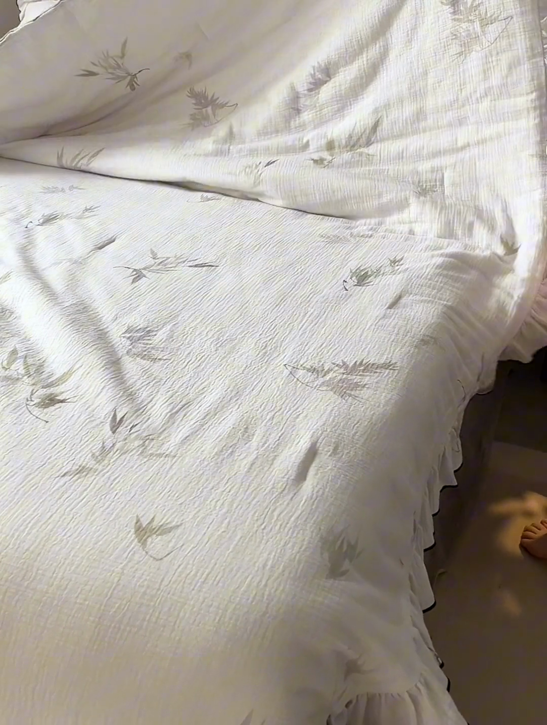 91家纺网 家纺一手货源 找家纺 安莱生活2025新款A类全棉双层皱皱纱夏凉被 夏被  水竹烟