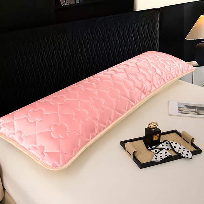 91家纺网 家纺一手货源 找家纺 梦舒羽 2025新款夏季冰丝凉感夹棉枕套双人情侣枕头套加长加厚枕芯套1.5m内胆套 夹棉加厚-玉色