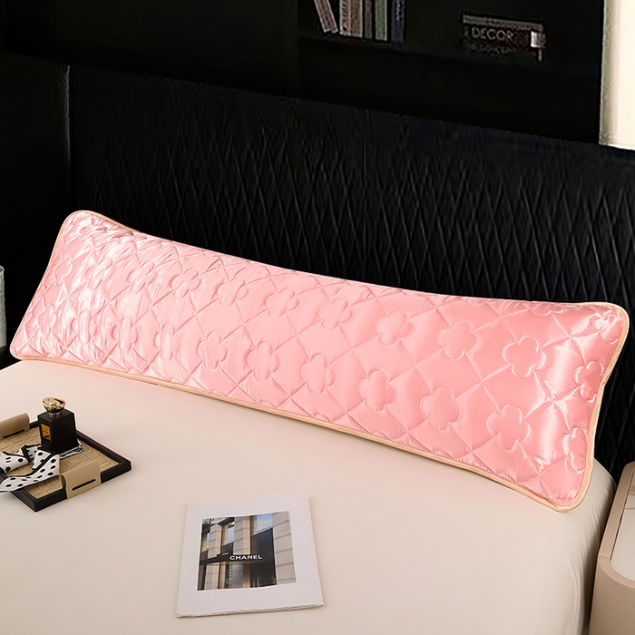 91家纺网 家纺一手货源 找家纺 梦舒羽 2025新款夏季冰丝凉感夹棉枕套双人情侣枕头套加长加厚枕芯套1.5m内胆套 夹棉加厚-玉色