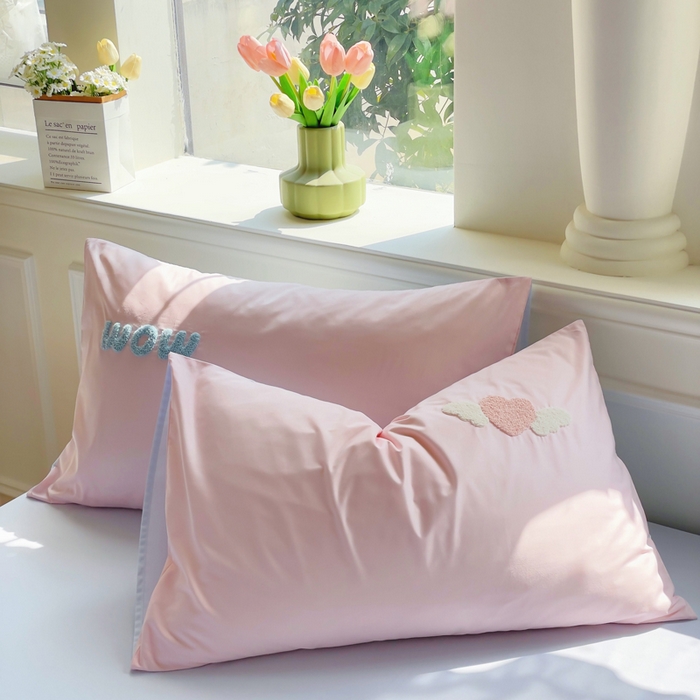 91家纺网 家纺一手货源 找家纺 锦觅家纺  2025新款奶油小清新毛巾绣全棉纯棉四件套-风格一（专版散花必须控价） 甜心小猫