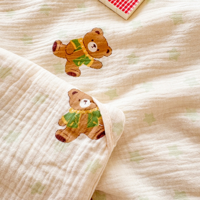 91家纺网 家纺一手货源 找家纺 （总）薇玛仕 2025新款A类全棉双层皱皱纱印花款大豆夏凉被空调被儿童被被子被芯