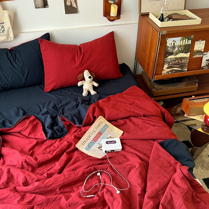 91家纺网 家纺一手货源 找家纺 （总）耀达家居 2025新款水洗棉双拼夏被四件套