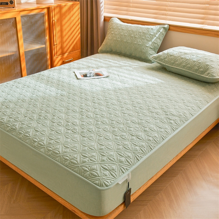 91家纺网 家纺一手货源 找家纺 （总）3C 2025全棉蚕丝蛋白夹棉床笠