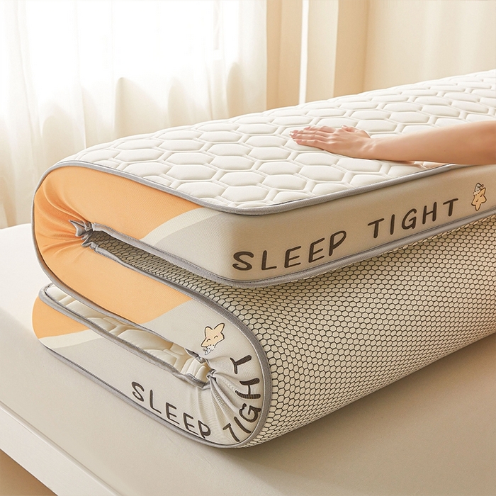 91家纺网 家纺一手货源 找家纺 锦逸2025新款牛奶丝乳胶床垫 六边形白