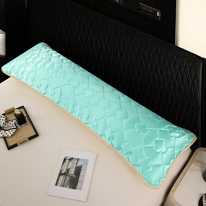 91家纺网 家纺一手货源 找家纺 梦舒羽 2025新款夏季冰丝凉感夹棉枕套双人情侣枕头套加长加厚枕芯套1.5m内胆套 夹棉加厚-水蓝色