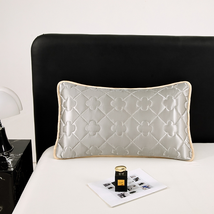 91家纺网 家纺一手货源 找家纺 梦舒羽 2025新款夏季冰丝凉感夹棉枕套单人一对装可水洗加厚枕头套宿舍48x74cm枕芯套 夹棉加厚-典雅灰