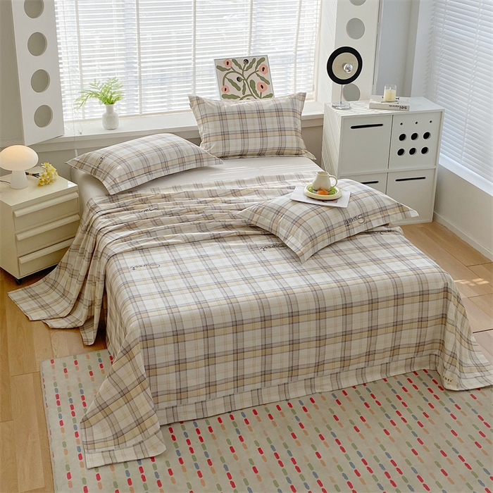 91家纺网 家纺一手货源 找家纺 凯磊2025新款老粗布印花单品床单床单单件 暖格舒居