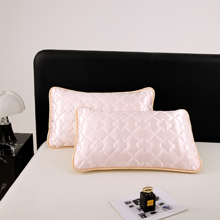 91家纺网 家纺一手货源 找家纺 梦舒羽 2025新款夏季冰丝凉感夹棉枕套单人一对装可水洗加厚枕头套宿舍48x74cm枕芯套 夹棉加厚-淡雅玉