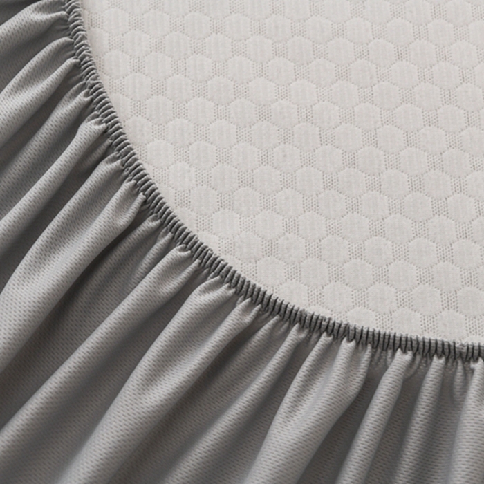 91家纺网 家纺一手货源 找家纺 梦之星 2025新款凉豆豆凉席三件套 纯色床笠款-灰