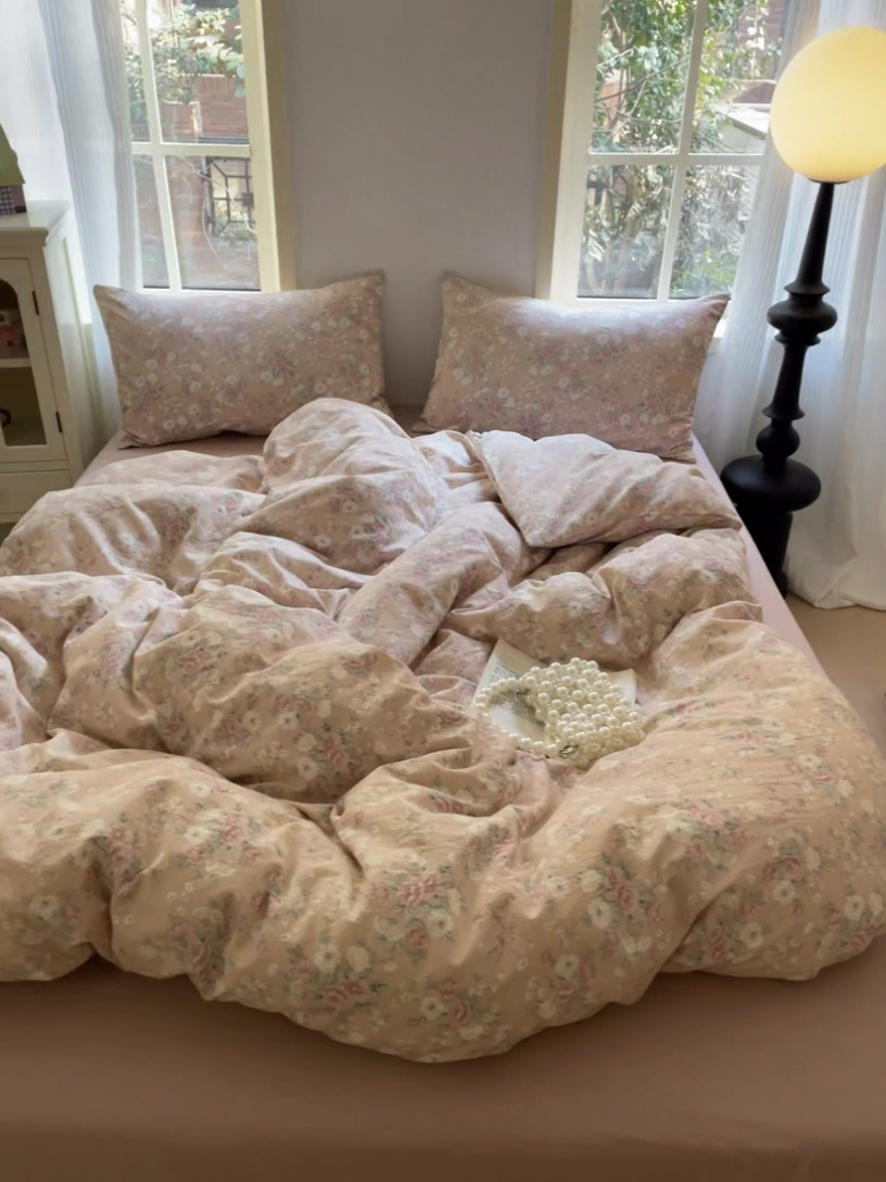 91家纺网 家纺一手货源 找家纺 初念 2025新款云感针织双层纱三件套-四件套【提供买家秀】 爱如星辰