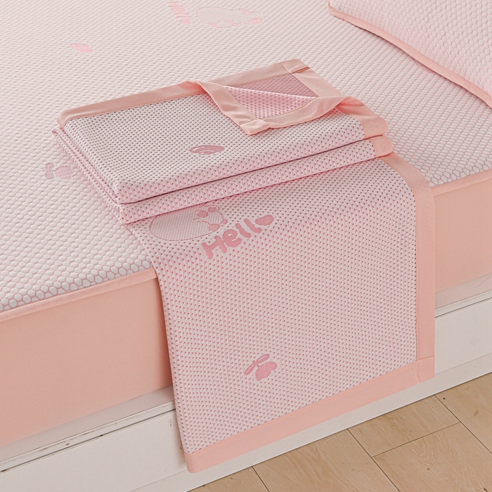 91家纺网 家纺一手货源 找家纺 梦之星 2025新款凉豆豆凉席三件套 卡比巴拉床笠款-粉