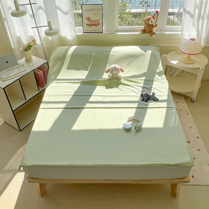 91家纺网 家纺一手货源 找家纺 柒星睡袋 2025新款款40支全棉纯色毛巾绣可拆分隔脏睡袋 黑猫 绿