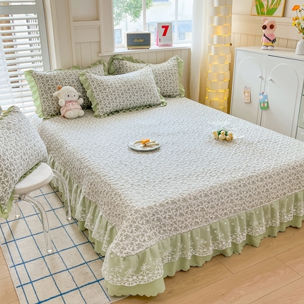 91家纺网 家纺一手货源 找家纺 （总）雅眠居 2025直播爆款5D大版数码印花牛奶绒床盖四件套宝宝绒床裙