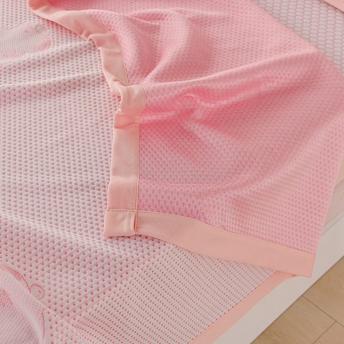 91家纺网 家纺一手货源 找家纺 梦之星 2025新款凉豆豆凉席三件套 卡比巴拉床笠款-粉