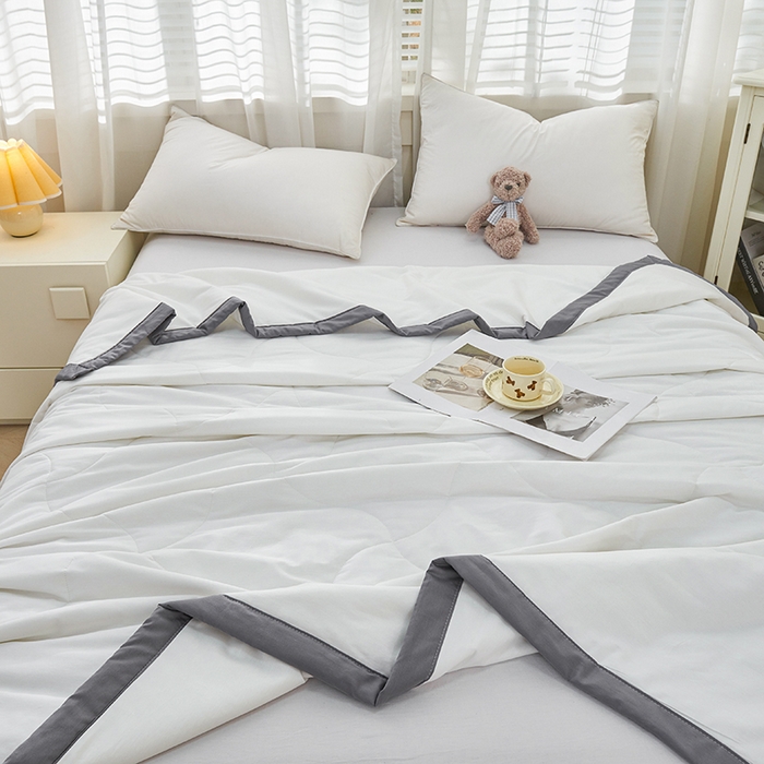 91家纺网 家纺一手货源 找家纺 被多多 2025新款全棉纯棉羽丝棉夏被夏凉被空调被 珍珠白