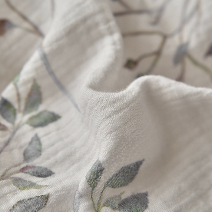 91家纺网 家纺一手货源 找家纺 安莱生活2025年新款全棉精梳棉双层纱绉纱数码印花四件套及夏凉被系列3 常青藤