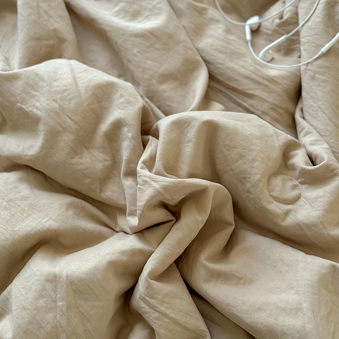 91家纺网 家纺一手货源 找家纺 耀达家居 2025新款水洗棉双拼夏被四件套 奶茶➕咖啡