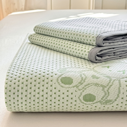 91家纺网 家纺一手货源 找家纺 （总）家喜爱 2025新款A类5D华夫格冰豆豆针织棉夏被盖毯