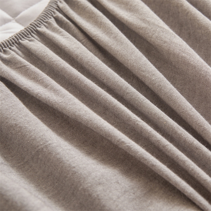 91家纺网 家纺一手货源 找家纺 3C 2025新款A类全棉四叶草防水隔脏床笠 防水 浅语-云雾灰