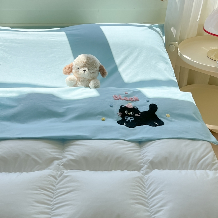 91家纺网 家纺一手货源 找家纺 （总）柒星睡袋 2025新款款40支全棉纯色毛巾绣可拆分隔脏睡袋