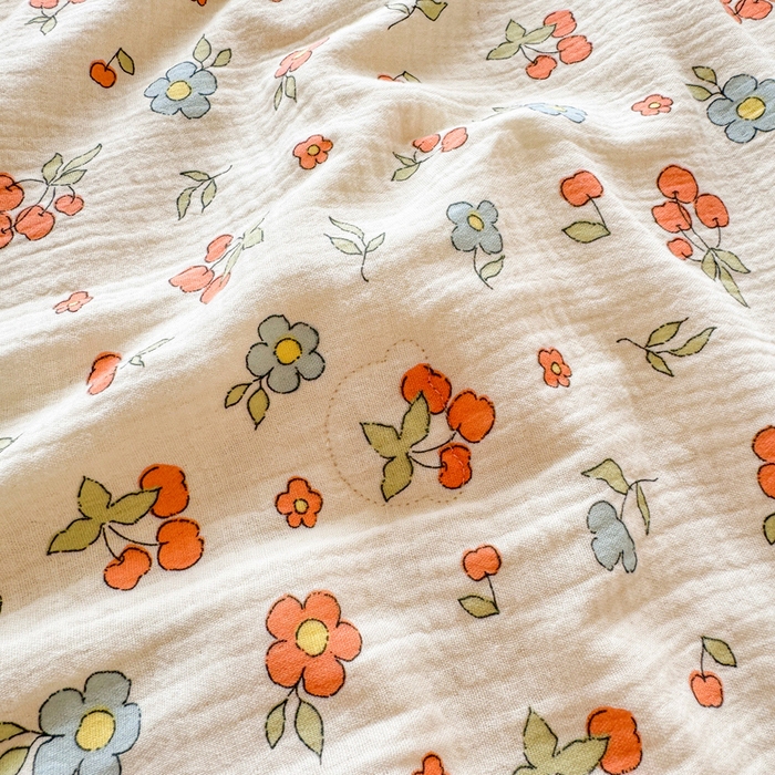 91家纺网 家纺一手货源 找家纺 薇玛仕 2025新款A类全棉双层皱皱纱印花款大豆夏凉被空调被儿童被被子被芯 果乐花园