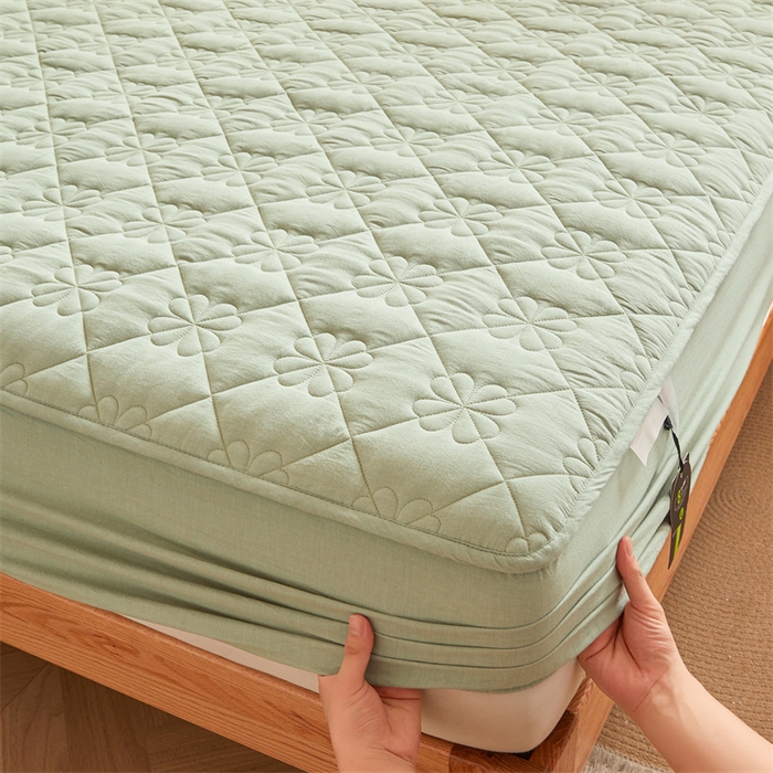 91家纺网 家纺一手货源 找家纺 （总）3C 2025新款A类全棉四叶草防水隔脏床笠