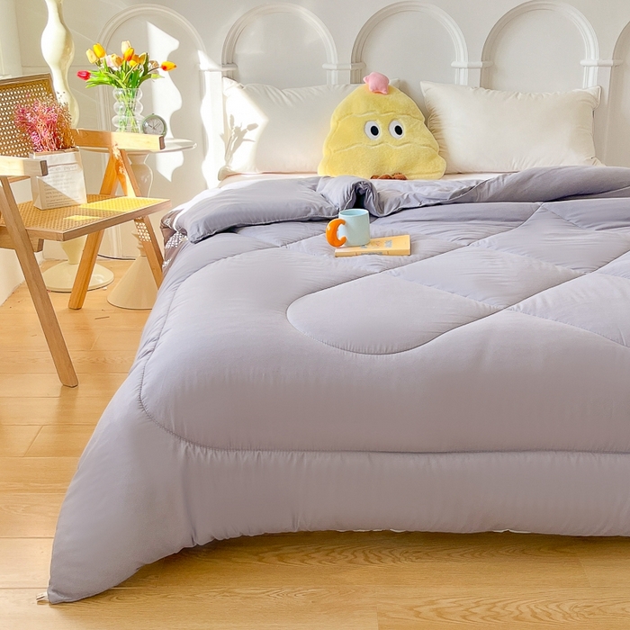 91家纺网 家纺一手货源 找家纺 百花王2025新款原棉大豆被被子被芯 灰色