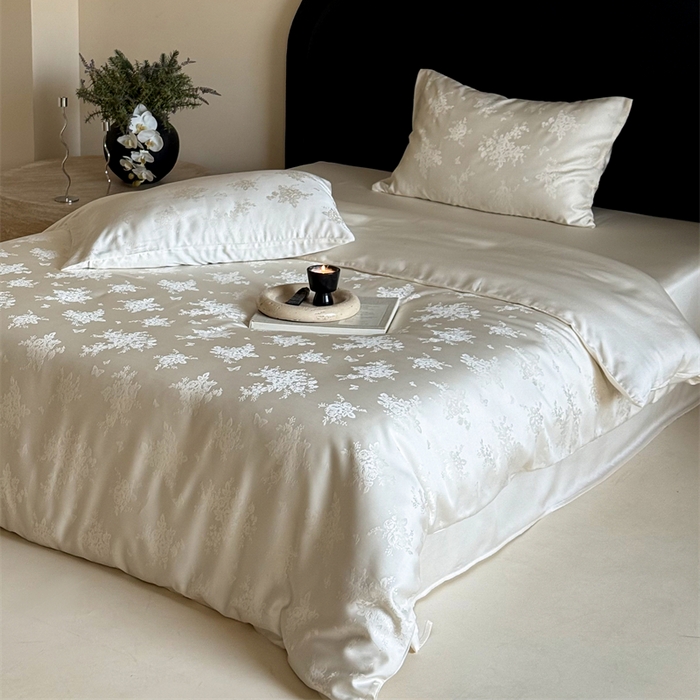 91家纺网 家纺一手货源 找家纺 FORTWO2025新款60支兰精天丝浮雕提花四件套		 仙本娜