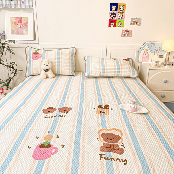 91家纺网 家纺一手货源 找家纺 川悦生活 2025新款大版冰豆豆凉豆豆凉席 爱生活的小熊