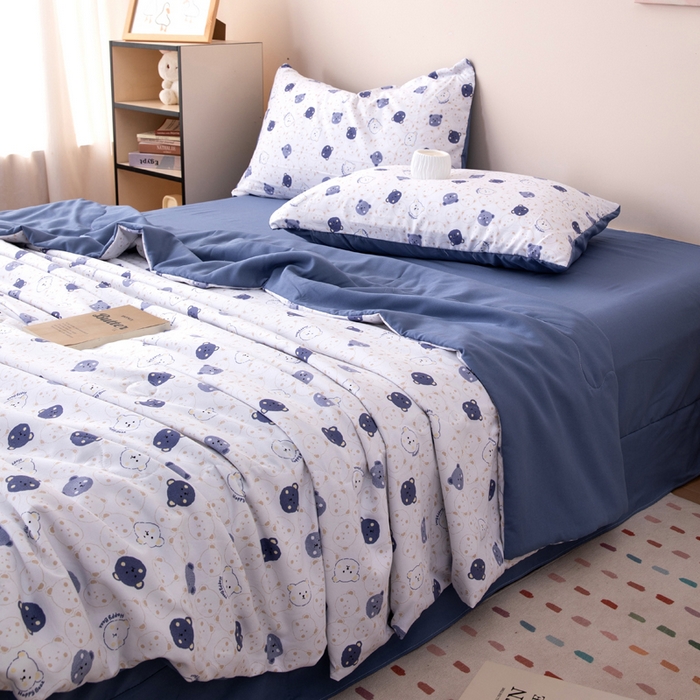 91家纺网 家纺一手货源 找家纺 （总）南北家居 2025新款针织棉双层纱夏被四件套