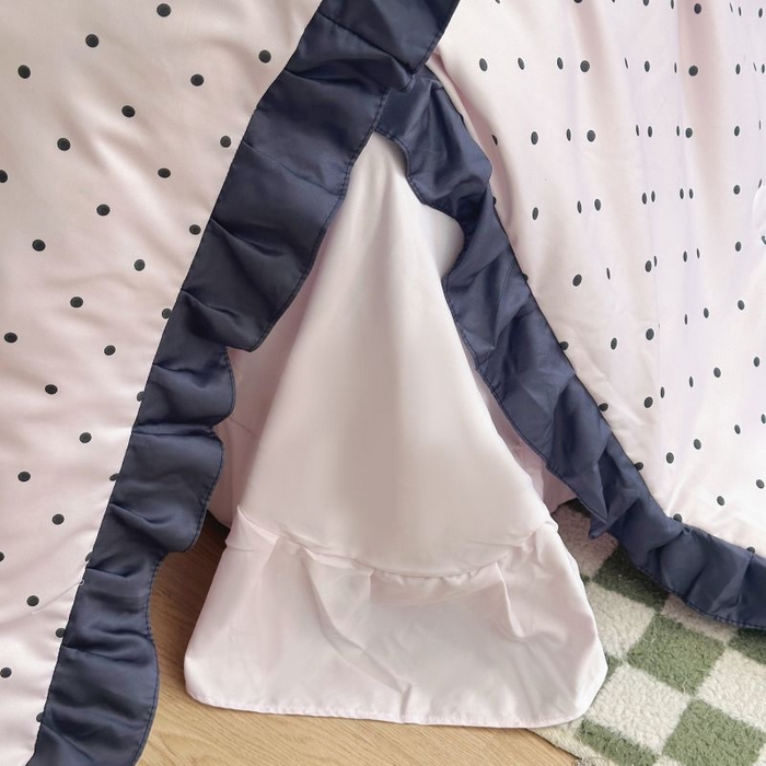 91家纺网 家纺一手货源 找家纺 绣女坊  2025新款水洗天丝夏被四件套 粉色圆点