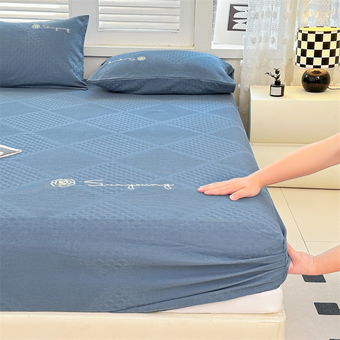 91家纺网 家纺一手货源 找家纺 （总）曼町家居 2025新款全棉华夫格床笠