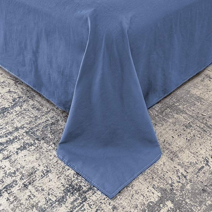 91家纺网 家纺一手货源 找家纺 宇彬家纺 2025直播新款13374全棉纯棉母婴级压线一字绣纯色刺绣四件套全棉纯棉贡缎新疆长绒字母款铂金系列 铂金 宾利蓝