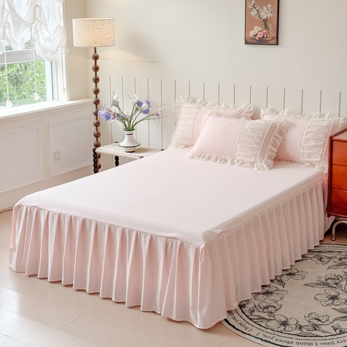 91家纺网 家纺一手货源 找家纺 狂想家 2025高定蕾丝糯小棉安妮系列四件套 蜜桃粉