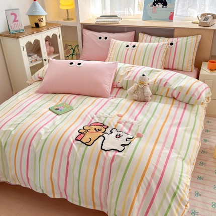 如意朵2025新款全棉毛巾绣四件套 一起嗨