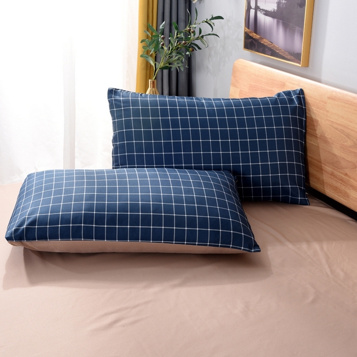 91家纺网 家纺一手货源 找家纺 百花王2025新款斜纹天丝莫代尔四件套 蓝格