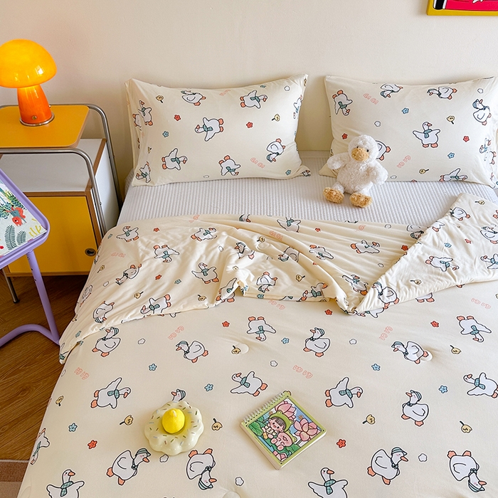 91家纺网 家纺一手货源 找家纺 麦伦家居 2025新款云柔针织棉大豆夏凉被 加油鸭