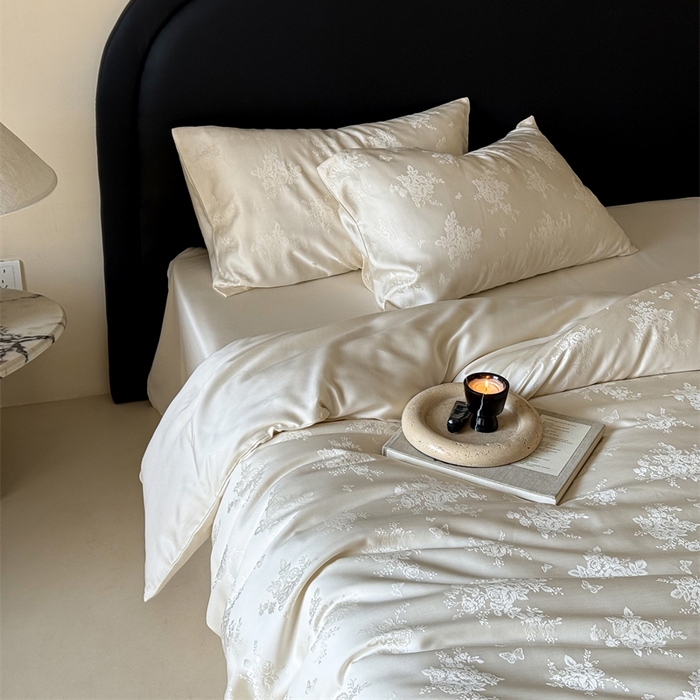 91家纺网 家纺一手货源 找家纺 FORTWO2025新款60支兰精天丝浮雕提花四件套		 仙本娜