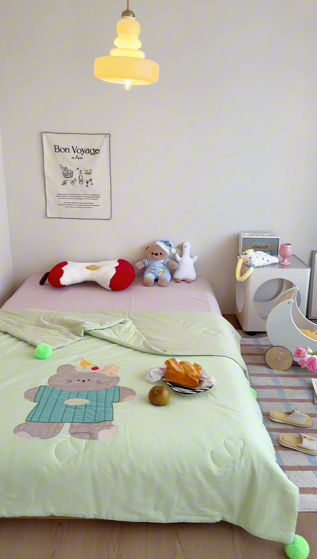 91家纺网 家纺一手货源 找家纺 喜多兔2025新款高精密人字棉贴布绣奶里奶气夏被夏凉被 绿色奶气小猫