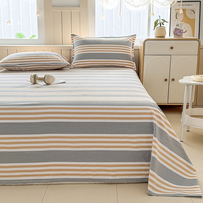 91家纺网 家纺一手货源 找家纺 金泰莱 2025新款色织老粗布四件套全棉四件套纯棉四件套 迟暮