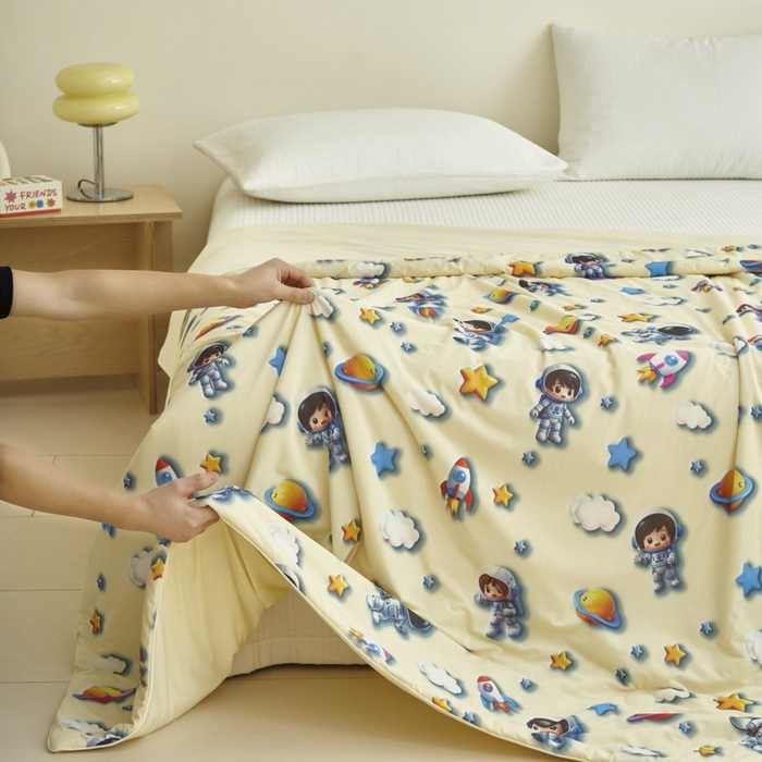 91家纺网 家纺一手货源 找家纺 子由家居 2025新款5D凉感大豆夏被 5D-太空人